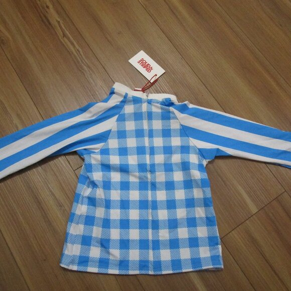 NWT Solid & Striped kids blue and white striped swim top sz8 rashgaurd - Picture 5 of 8